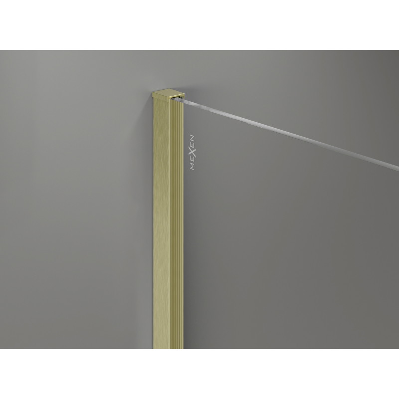 Mexen Kioto-X paroi de douche Walk-in 160 x 200 cm, givre 10 mm, or brossé - 800-160-101-55-30-X