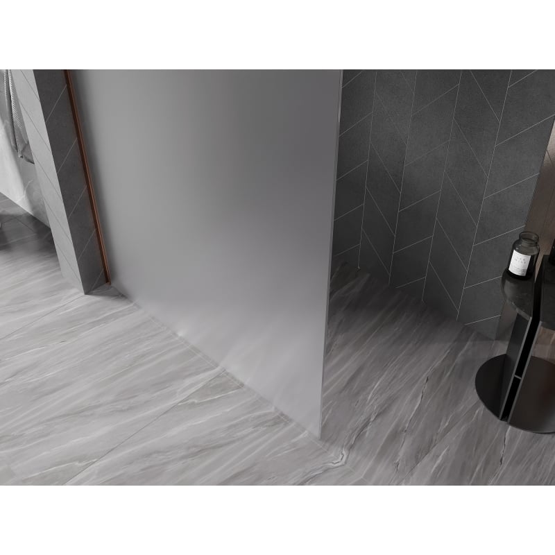Mexen Kioto-X paroi de douche Walk-in 70 x 200 cm, givre 10 mm, or rose - 800-070-101-60-30-X