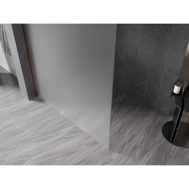 Mexen Kioto-X paroi de douche Walk-in 90 x 200 cm, givre 10 mm, or rose - 800-090-101-60-30-X