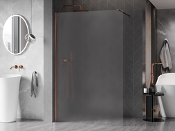 Mexen Kioto-X paroi de douche Walk-in 100 x 200 cm, givrée 10 mm, or rose - 800-100-101-60-30-X