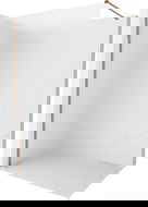 Mexen Kioto-X paroi de douche Walk-in 140 x 200 cm, verre dépoli 10 mm, or rose - 800-140-101-60-30-X