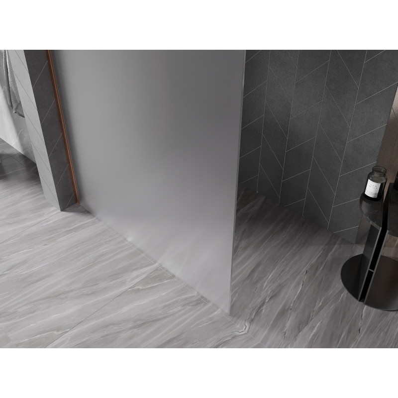 Mexen Kioto-X paroi de douche Walk-in 50 x 200 cm, givré 10 mm, cuivre brossé - 800-050-101-65-30-X