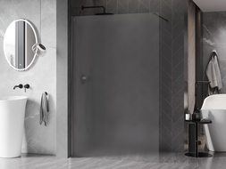 Paroi de Douche Mexen Kioto-X Walk-in 120 x 200 cm, givre 10 mm, gris canon brossé - 800-120-101-66-30-X