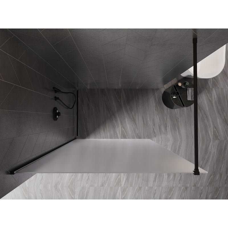 Mexen Kioto-X Paroi de douche Walk-in 160 x 200 cm, givre 10 mm, noire - 800-160-101-70-30-X