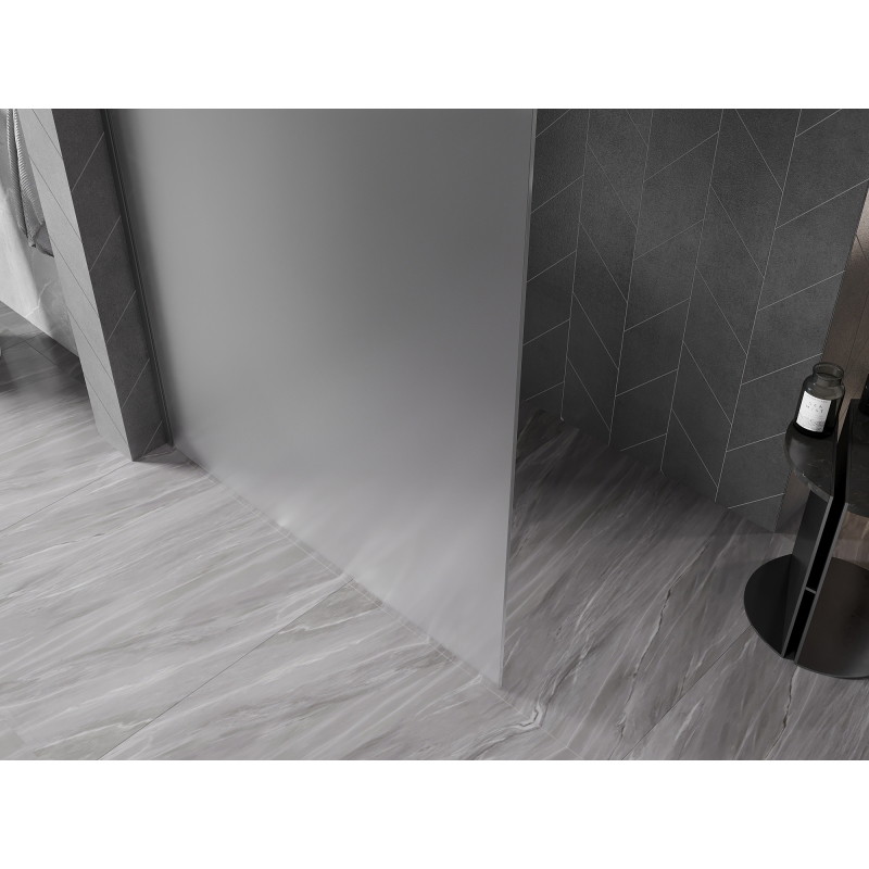 Mexen Kioto-X paroi de douche Walk-in 70 x 200 cm, givré 10 mm, métal gun - 800-070-101-95-30-X