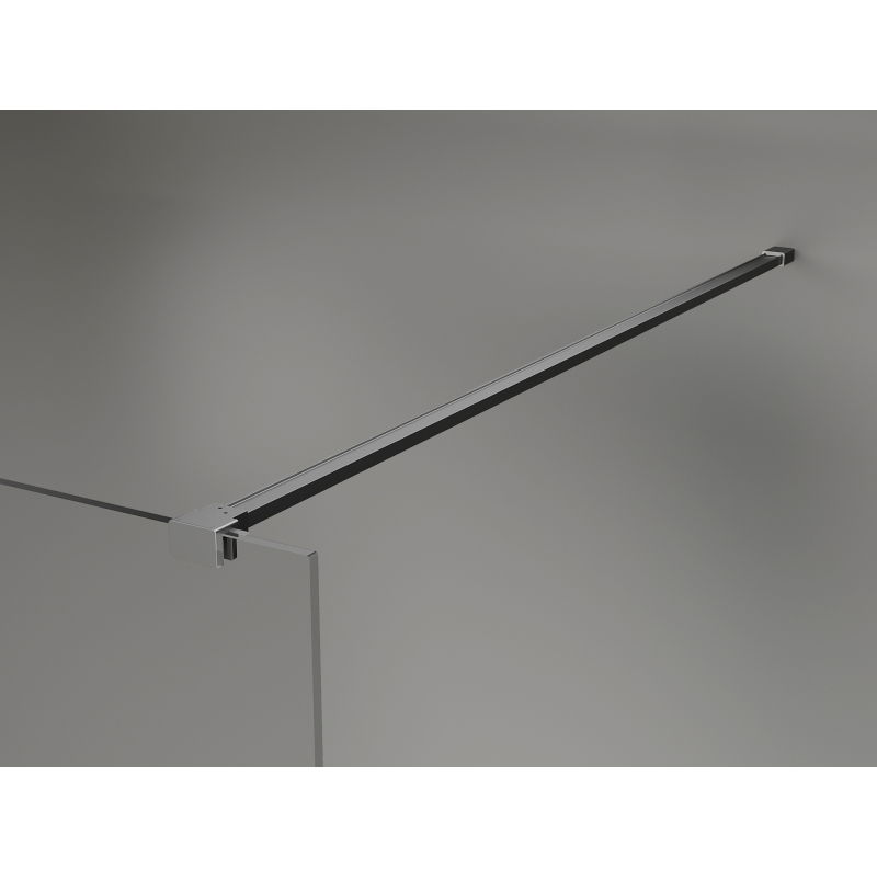 Mexen Kioto-X paroi de douche Walk-in 90 x 200 cm, givrée 10 mm, métal noir - 800-090-101-95-30-X