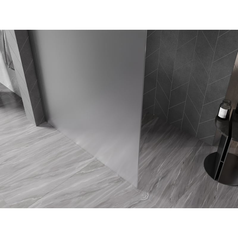 Mexen Kioto-X paroi de douche Walk-in 100 x 200 cm, givré 10 mm, gun metal - 800-100-101-95-30-X