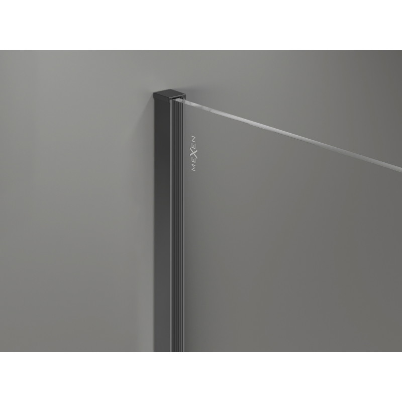 Mexen Kioto-X paroi de douche Walk-in 100 x 200 cm, givré 10 mm, gun metal - 800-100-101-95-30-X