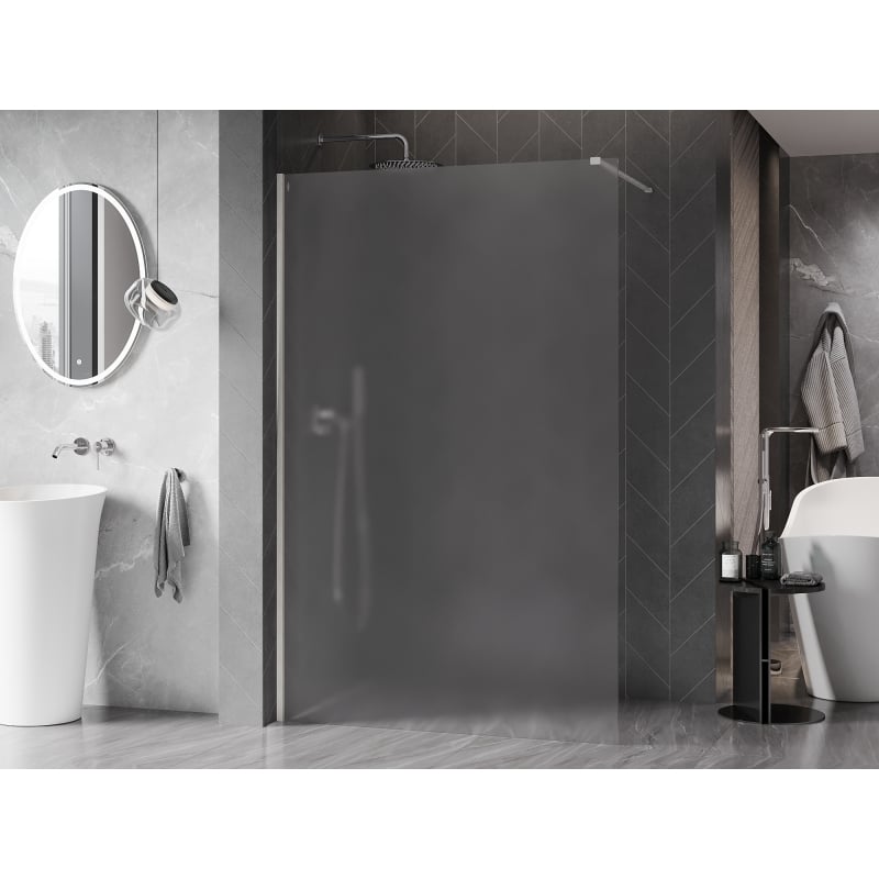 Mexen Kioto-X paroi de douche Walk-in 60 x 200 cm, givrée 10 mm, nickel brossé - 800-060-101-97-30-X