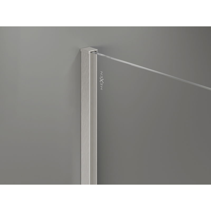 Mexen Kioto-X paroi de douche Walk-in 100 x 200 cm, givre 10 mm, nickel brossé - 800-100-101-97-30-X