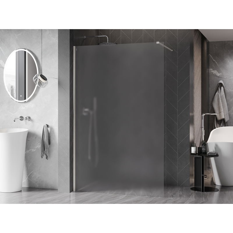 Mexen Kioto-X paroi de douche Walk-in 130 x 200 cm, givre 10 mm, nickel brossé - 800-130-101-97-30-X