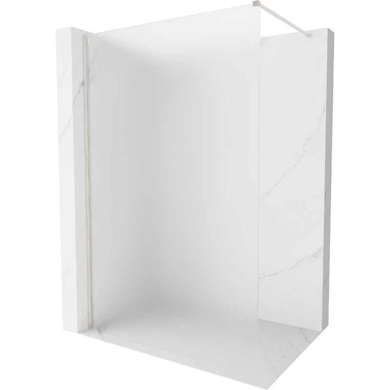 Mexen Kioto-X paroi de douche Walk-in 140 x 200 cm, givrée 10 mm, nickel brossé - 800-140-101-97-30-X