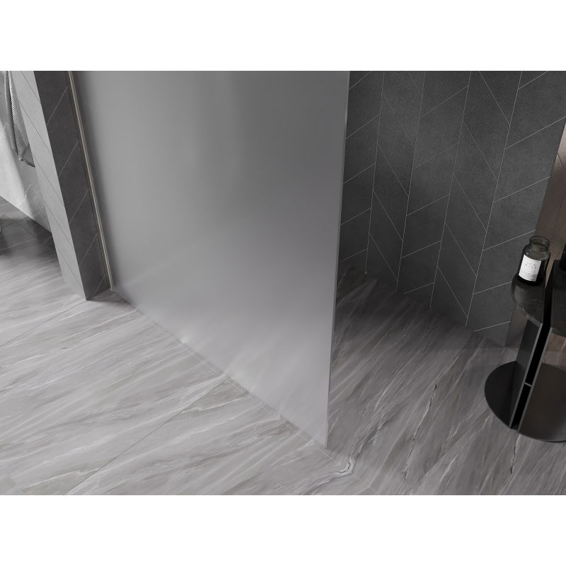 Mexen Kioto-X paroi de douche Walk-in 140 x 200 cm, givré 10 mm, nickel brossé - 800-140-101-97-30-X