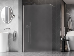 Mexen Kioto-X paroi de douche Walk-in 140 x 200 cm, givrée 10 mm, nickel brossé - 800-140-101-97-30-X