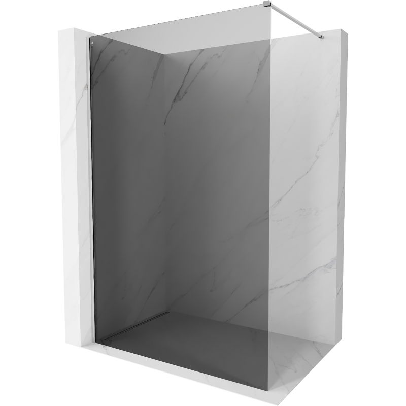 Mexen Kioto-X paroi de douche Walk-in 100 x 200 cm, graphite 10 mm, chrome - 800-100-101-01-40-X