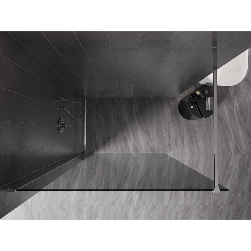 Mexen Kioto-X paroi de douche Walk-in 120 x 200 cm, graphite 10 mm, chrome - 800-120-101-01-40-X