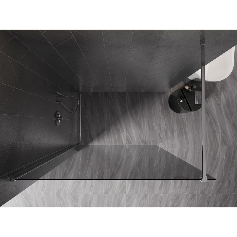 Mexen Kioto-X panneau de douche Walk-in 160 x 200 cm, graphite 10 mm, chrome - 800-160-101-01-40-X