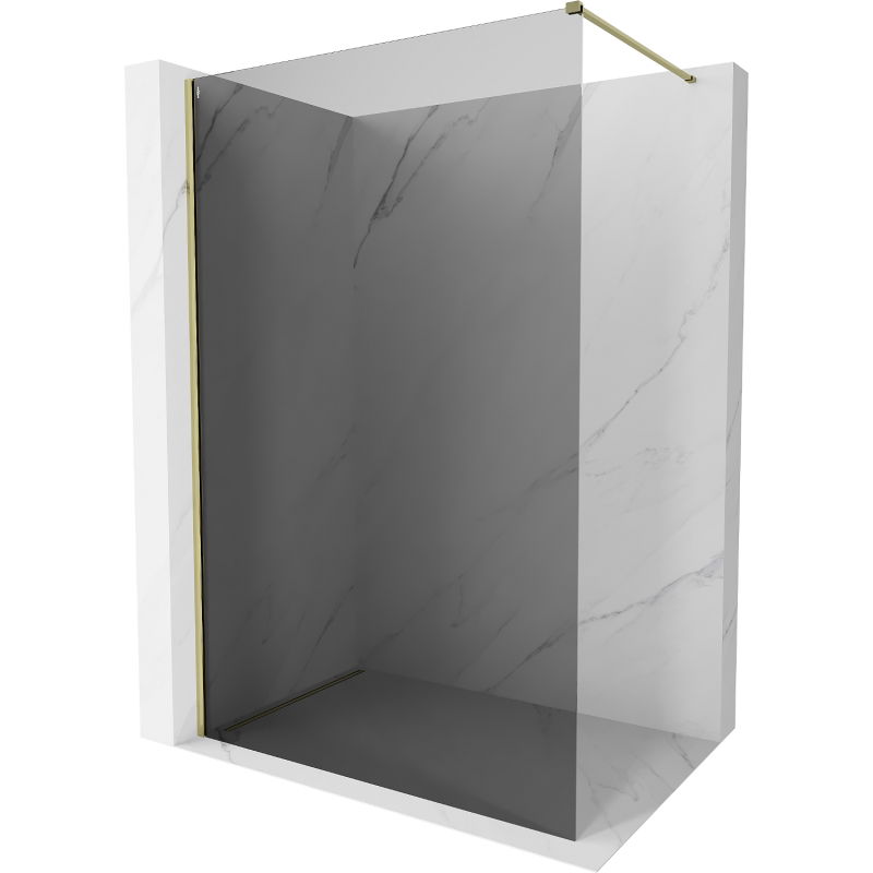 Mexen Kioto-X paroi de douche Walk-in 80 x 200 cm, graphite 10 mm, dorée - 800-080-101-50-40-X