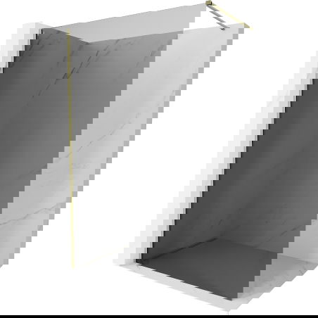 Mexen Kioto-X paroi de douche Walk-in 80 x 200 cm, graphite 10 mm, dorée - 800-080-101-50-40-X