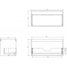 Mexen Box-A boîtier d'armoire sous-vasque 90 cm, 1 tiroir, gris mat - 91AX0-0900-470-1-62