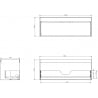 Mexen Box-A corps de meuble sous-lavabo 120 cm, 1 tiroir, gris mat - 91AX0-1200-470-1-62