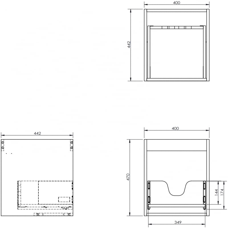 Mexen Box-A corps d'armoire sous-lavabo 40 cm, 1 tiroir, graphite mat - 91AX0-0400-470-1-66