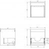 Mexen Box-A corps de meuble sous-vasque 45 cm, 1 tiroir, graphite mat - 91AX0-0450-470-1-66
