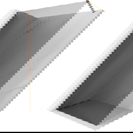Mexen Kioto-X paroi de douche Walk-in 100 x 200 cm, graphite 10 mm, or rose - 800-100-101-60-40-X