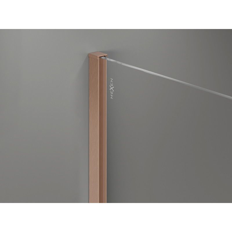 Mexen Kioto-X paroi de douche Walk-in 60 x 200 cm, graphite 10 mm, cuivre brossé - 800-060-101-65-40-X