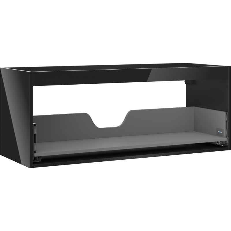 Mexen Box-A meuble sous-lavabo 120 cm, 1 tiroir, noir brillant - 91AX0-1200-470-1-70