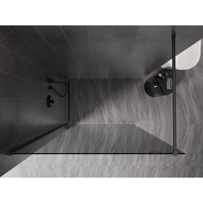 Mexen Kioto-X paroi de douche Walk-in 60 x 200 cm, graphite 10 mm, gris brossé - 800-060-101-66-40-X