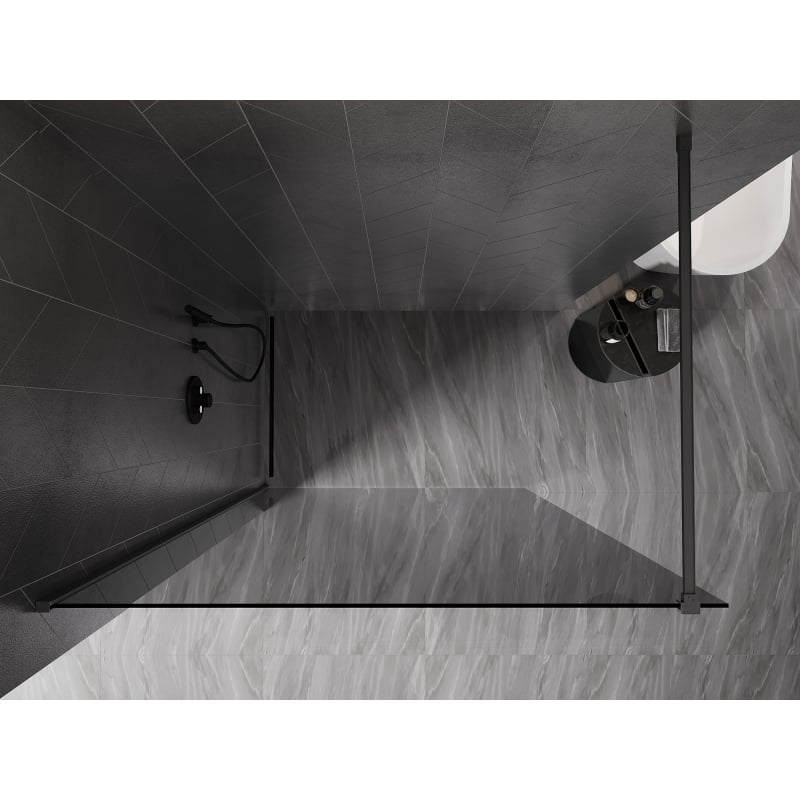 Mexen Kioto-X paroi de douche Walk-in 70 x 200 cm, graphite 10 mm, métal canon - 800-070-101-95-40-X