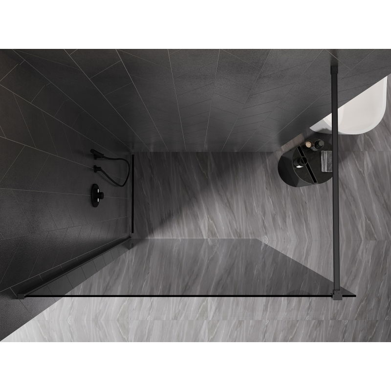 Mexen Kioto-X paroi de douche Walk-in 110 x 200 cm, graphite 10 mm, métal canon - 800-110-101-95-40-X