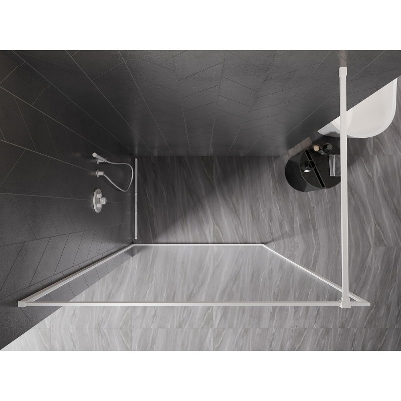 Mexen Kioto-XF paroi de douche Walk-in avec cadre 70 x 202 cm, transparent 10 mm, blanc - 800-070-104-20-00-X