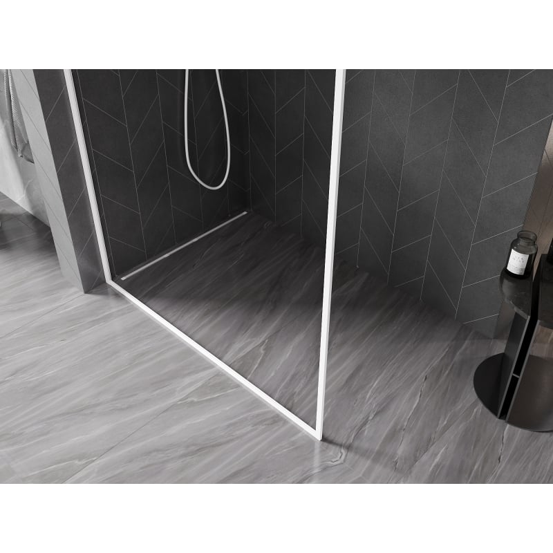 Mexen Kioto-XF paroi de douche Walk-in avec cadre 110 x 202 cm, transparent 10 mm, blanc - 800-110-104-20-00-X