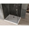 Cabine de douche coulissante Mexen Omega 110 x 90 cm, graphite, chrome + receveur Flat, blanc - 825-110-090-01-40-4010