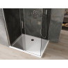 Mexen Omega cabine de douche coulissante 110 x 100 cm, graphite, chrom + receveur Flat, blanc - 825-110-100-01-40-4010