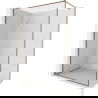 Paroi de douche Walk-in Mexen Kioto-XF avec cadre 160 x 202 cm, transparent 10 mm, or rose - 800-160-104-60-00-X