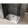 Mexen Omega cabine de douche coulissante 120 x 70 cm, graphite, chrome + receveur de douche Flat, blanc - 825-120-070-01-40-401?