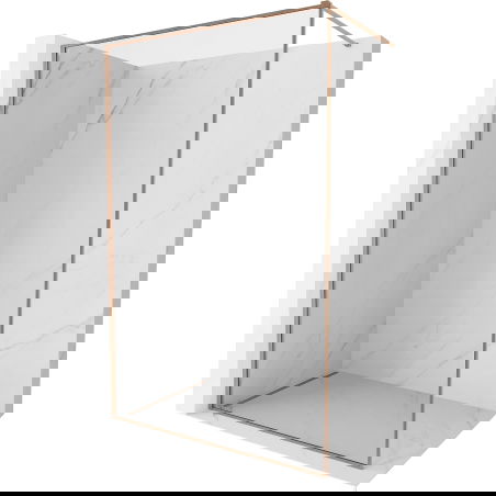 Mexen Kioto-XF Paroi de douche Walk-in avec cadre 160 x 202 cm, transparent 10 mm, cuivre brossé - 800-160-104-65-00-X