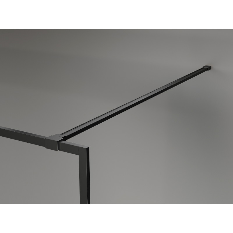 Mexen Kioto-XF paroi de douche Walk-in avec cadre 50 x 202 cm, transparent 10 mm, noir - 800-050-104-70-00-X