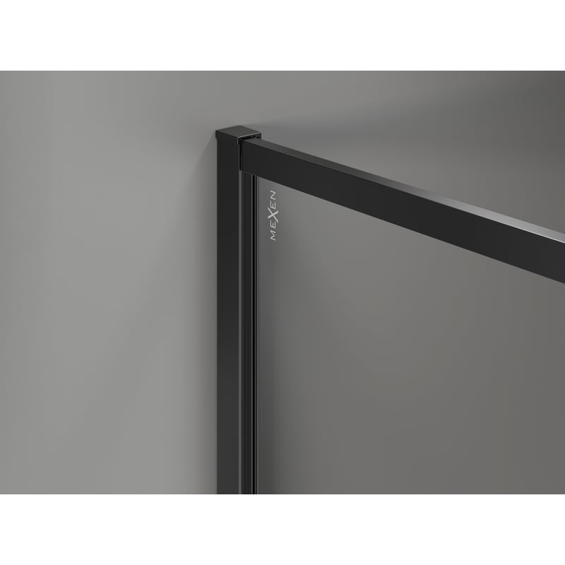 Mexen Kioto-XF paroi de douche Walk-in avec cadre 130 x 202 cm, transparent 10 mm, noir - 800-130-104-70-00-X