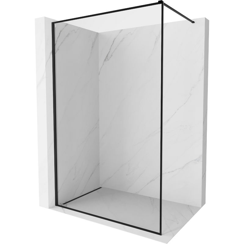Mexen Kioto-XF paroi de douche Walk-in avec cadre 140 x 202 cm, transparent 10 mm, noir - 800-140-104-70-00-X