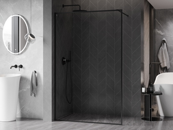 Mexen Kioto-XF paroi de douche Walk-in avec cadre 140 x 202 cm, transparent 10 mm, noir - 800-140-104-70-00-X