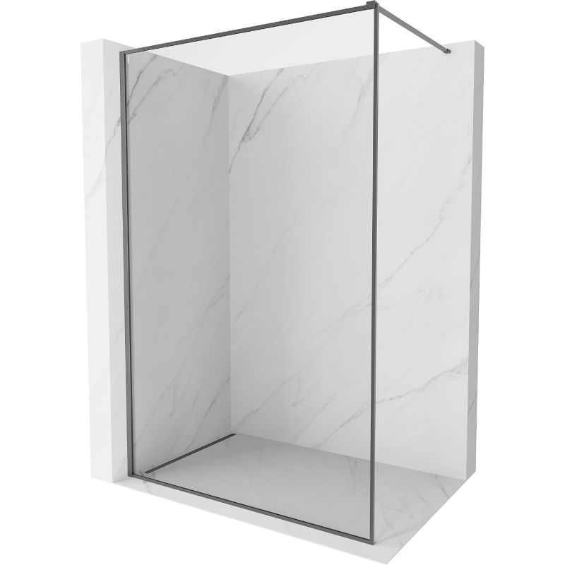 Mexen Kioto-XF paroi de douche Walk-in avec cadre 140 x 202 cm, transparent 10 mm, métal brut - 800-140-104-95-00-X