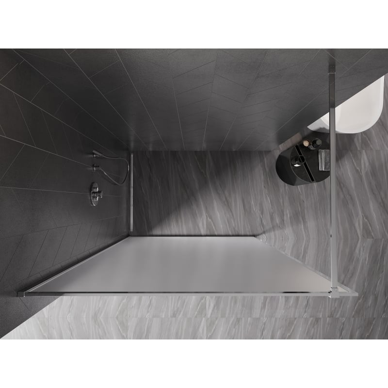 Mexen Kioto-XF paroi de douche Walk-in avec cadre 60 x 202 cm, givre 10 mm, chrome - 800-060-104-01-30-X