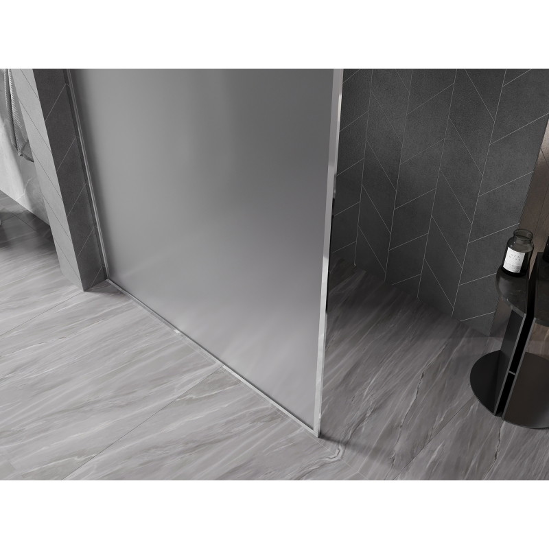 Mexen Kioto-XF paroi de douche Walk-in avec cadre 150 x 202 cm, givre 10 mm, chrome - 800-150-104-01-30-X