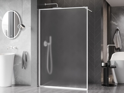 Mexen Kioto-XF paroi de douche Walk-in avec cadre 90 x 202 cm, givre 10 mm, blanche - 800-090-104-20-30-X