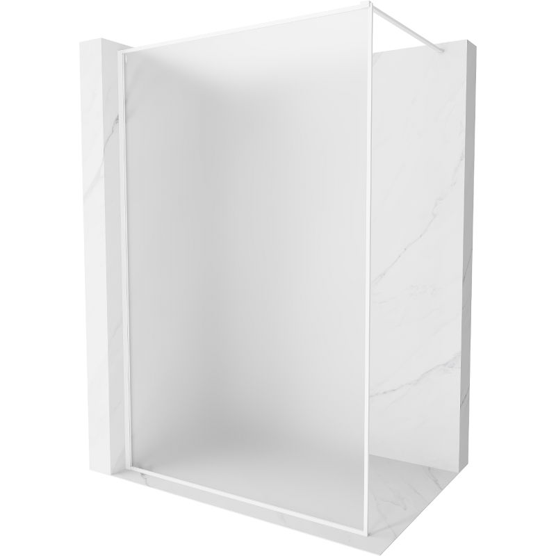 Mexen Kioto-XF paroi de douche Walk-in avec cadre 100 x 202 cm, givrée 10 mm, blanc - 800-100-104-20-30-X