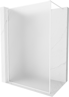 Mexen Kioto-XF paroi de douche Walk-in avec cadre 110 x 202 cm, givrée 10 mm, blanche - 800-110-104-20-30-X
